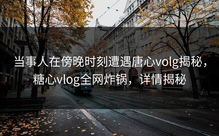 当事人在傍晚时刻遭遇唐心volg揭秘,糖心vlog全网炸锅,详情揭秘 当事人在傍晚时刻遭遇唐心volg揭秘,糖心vlog全网炸锅,详情揭秘