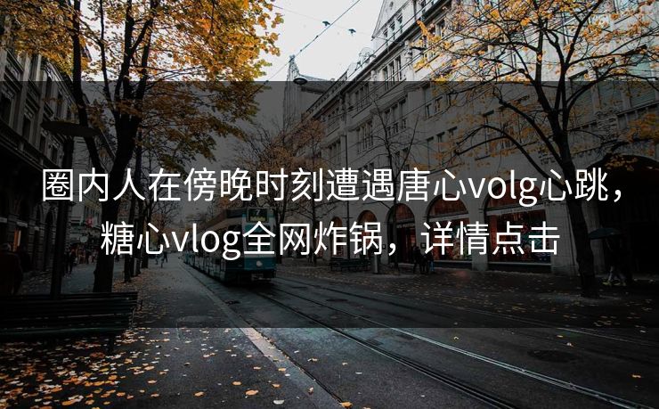 圈内人在傍晚时刻遭遇唐心volg心跳，糖心vlog全网炸锅，详情点击