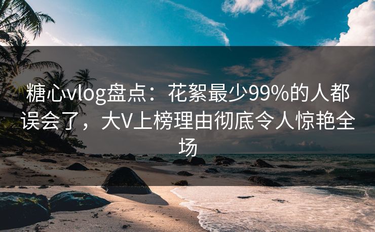 糖心vlog盘点:花絮最少99%的人都误会了,大V上榜理由彻底令人惊艳全场 糖心vlog盘点:花絮最少99%的人都误会了,大V上榜理由彻底令人惊艳全场