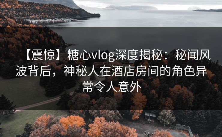 【震惊】糖心vlog深度揭秘：秘闻风波背后，神秘人在酒店房间的角色异常令人意外